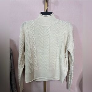 Elie Tahari Cream Turtleneck Sweater, viscose blend
